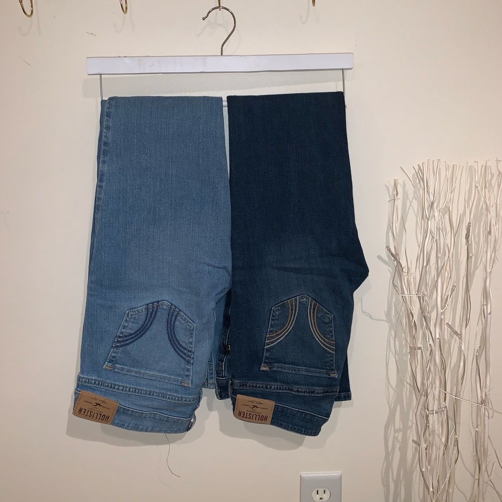 2 pair Hollister slim boot cut jeans 7R